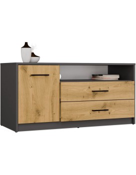 TV stolek SIMPLO 1D2S 109 cm antracitový/dub artisan