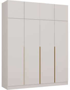 Šatní skříň s nástavcem Senso 4D 200 cm kašmír/zlatá