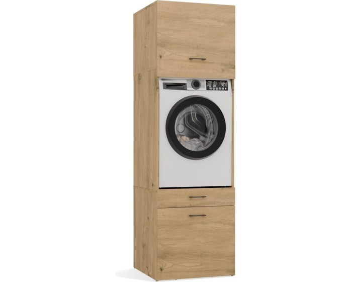 Koupelnová skříňka na pračku s nástavcem POLA 2S 64 cm dub Artisan