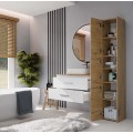 Závěsná skříňka pod umyvadlo s deskou NEL 2S 80 cm bílá/dub Artisan
