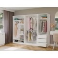 Modulární otevřená šatní skříň Openo 1W6P 100 cm bílá