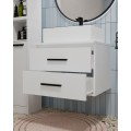 Závěsná skříňka pod umyvadlo s deskou NEL 2S 60 cm bílá/černá