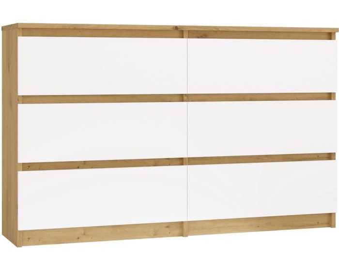 Komoda MALWA M6 120 cm dub artisan/bílá