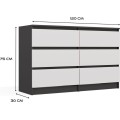 Komoda Malwa M6 120 cm antracit/bílá