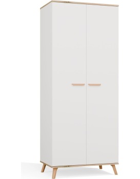Šatní skříň Olympo 2D 80 cm bílá/dub Artisan