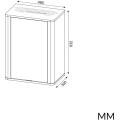 Závěsná koupelnová skříňka Cordoba 48 cm kašmír/dub Castello