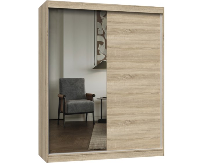 Šatní skříň se zrcadlem Iga 160 cm dub Sonoma
