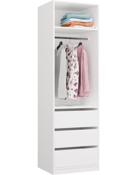 Modulární otevřená šatní skříň Openo 1W1P3S 60 cm bílá