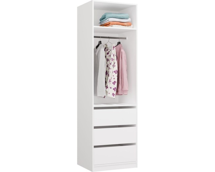 Modulární otevřená šatní skříň Openo 1W1P3S 60 cm bílá