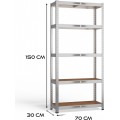 Dílenský regál G7030 stříbrný/hnědý
