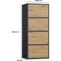 Komoda Alma 50 cm antracit/dub artisan
