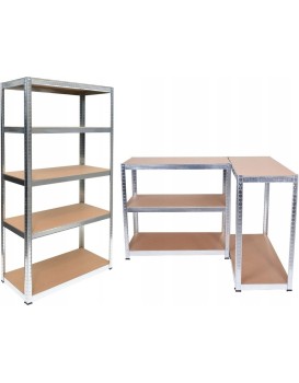 Dílenský regál G7030 stříbrný/hnědý