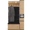 Předsíňová stěna se skříní Lior 110 cm černá/dub Artisan