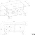 Konferenční stolek Olympo 90 cm bílý/dub Artisan