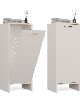 Spodní koupelnová skříňka s košem na prádlo Nina 1K 35 cm kašmírová