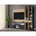 Vysoká koupelnová skříňka Lior 30 cm dub Artisan/černá