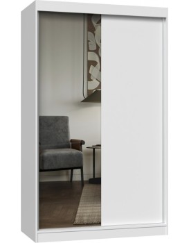 Šatní skříň IGA se zrcadlem 120 cm bílá