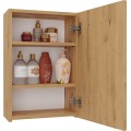 Závěsná koupelnová skříňka POLA se zrcadlem dub artisan