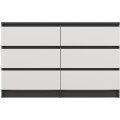 Komoda Malwa M6 120 cm antracit/bílá