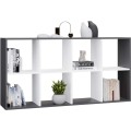 Regál Malax 2x4 147 cm antracit/bílý
