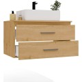 Závěsná skříňka s deskou a umyvadlem Nel 2S 80 cm dub Artisan