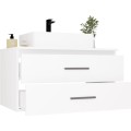 Závěsná skříňka s deskou a umyvadlem Nel 2S 80 cm bílá