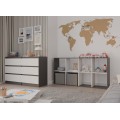 Regál Malax 2x4 147 cm antracit/bílý
