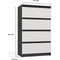 Komoda Malwa M4 70 cm antracit/bílá