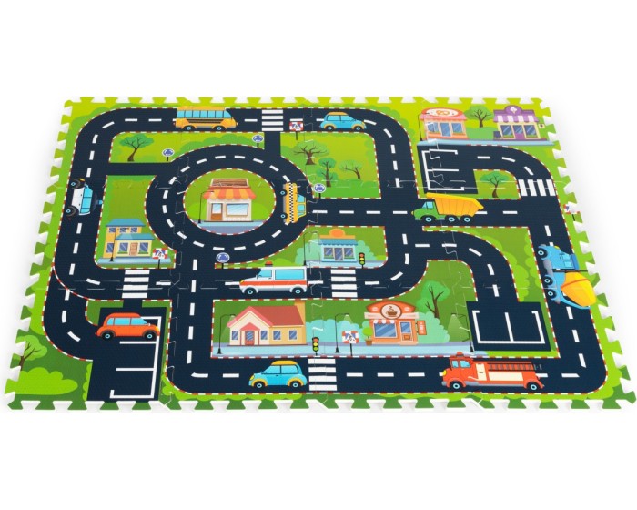 Pěnová podložka puzzle Město 12 dílků