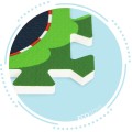 Pěnová podložka puzzle Město 12 dílků