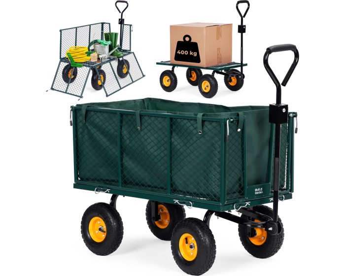 Zahradní vozík MultiGarden s připojením na traktor zelený