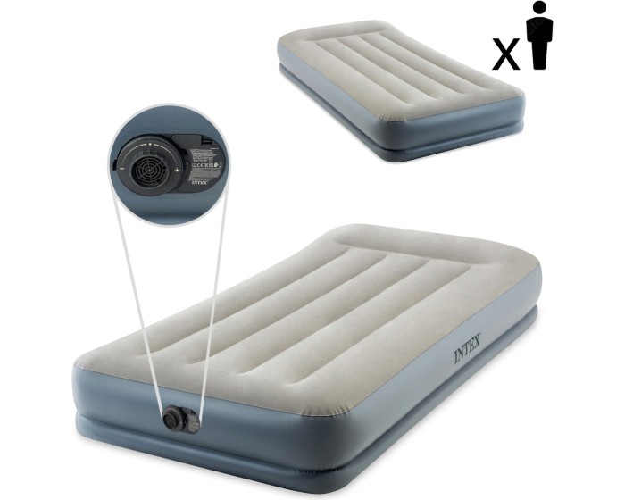 Nafukovací matrace s pumpičkou INTEX 191 x 99 cm šedá