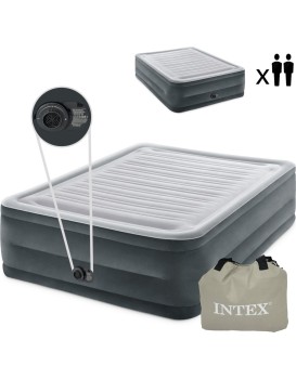 Nafukovací matrace s automatickou pumpou INTEX šedá