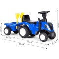 Dětské odrážedlo TRACTOR s vozíkem modré