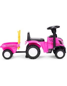 Dětské odrážedlo TRACTOR s vozíkem růžové