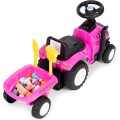 Dětské odrážedlo TRACTOR s vozíkem růžové