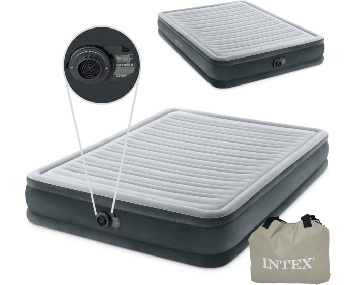 Nafukovací matrace s automatickou pumpou DELUXE III šedá