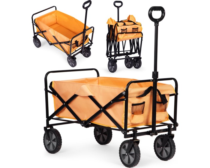 Plážový přepravní vozík MultiGarden 47x105 cm oranžový