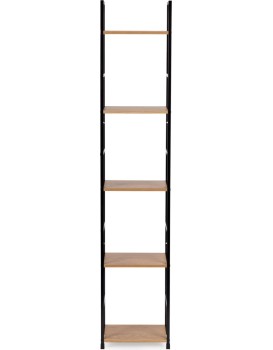 Dřevěný regál s kovovým rámem Loft 5 polic I