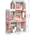 Domeček pro panenky ECOTOYS: BARBIE s nábytkem růžový