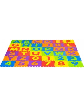 Pěnová podložka Puzzle čísla a písmena 178x178 cm barevná