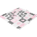 Pěnové puzzle s 36 dílky ANIM růžovo-šedé