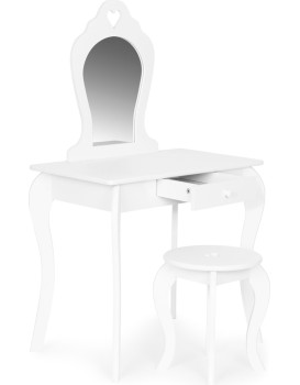 Dětský dřevěný toaletní stolek EcoToys bílý