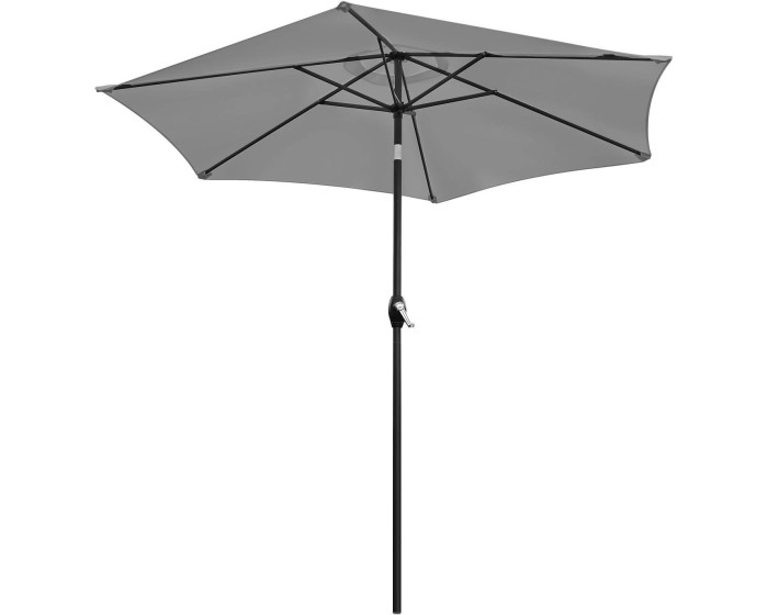 Zahradní slunečník PLUGO 210 cm šedý
