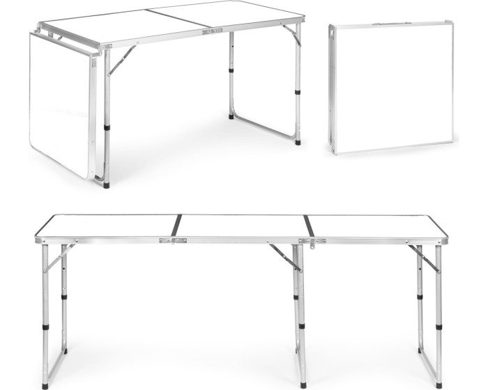Skládací turistický stůl Veloca 180x60 cm bílý