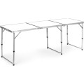 Skládací turistický stůl Veloca 180x60 cm bílý