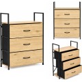 Komoda s látkovými zásuvkami Dami 60 cm černá/hnědá