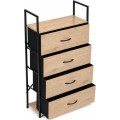 Komoda s látkovými zásuvkami Dami 101 cm černá/hnědá
