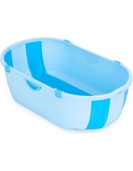 Skládací dětská vanička Pirko s pruhy modrá