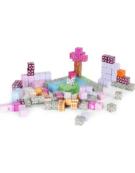 Magnetická stavebnice MAGIC PRINCESS WORLD 140 ks růžová